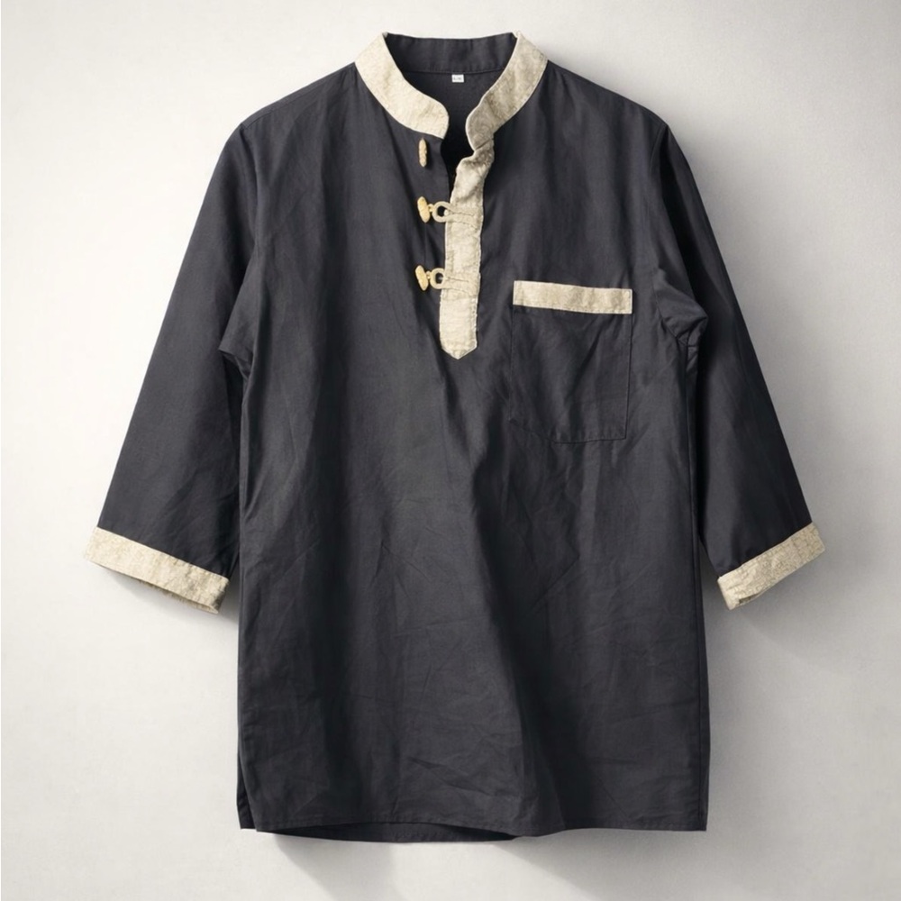 Ajjaya brand - AKUNA HEMP COTTON MEN'S TOP NATURAL